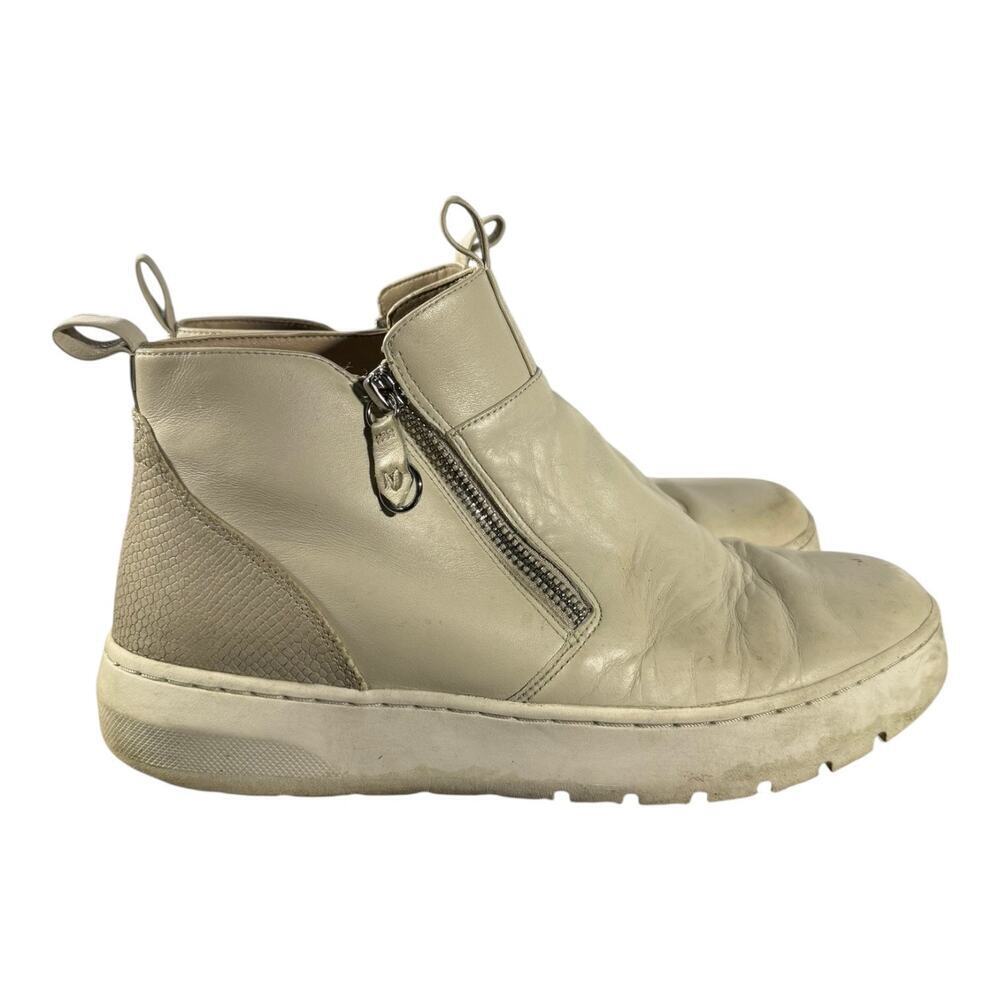 Vionic Brinkely Leather Zip Up Boot Women’s 8 Beige Sneaker Sole Casual Shoe - Picture 2 of 9